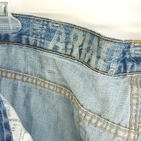 Ariat Jeans Men's 38x32 Blue Fade Low Rise Boot Denim Distressed Destroyed - Picture 13 of 15